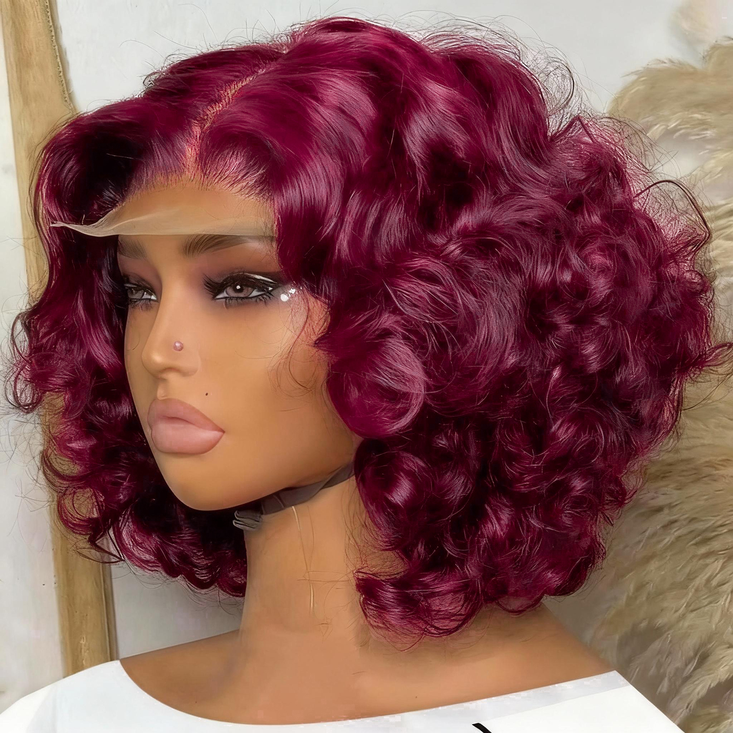 Women'S Shoes Bobs - Burgundy Red 99J Body Wave 13x4