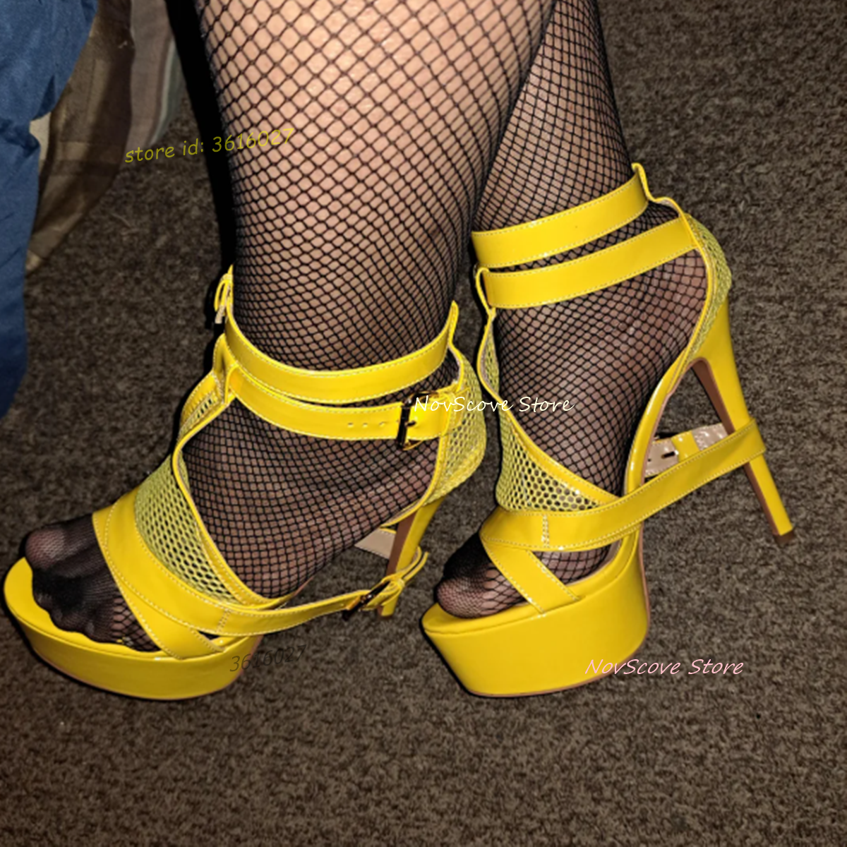 Women'S Shoes Yellow - Yellow Open Toe Strappy Sandals T