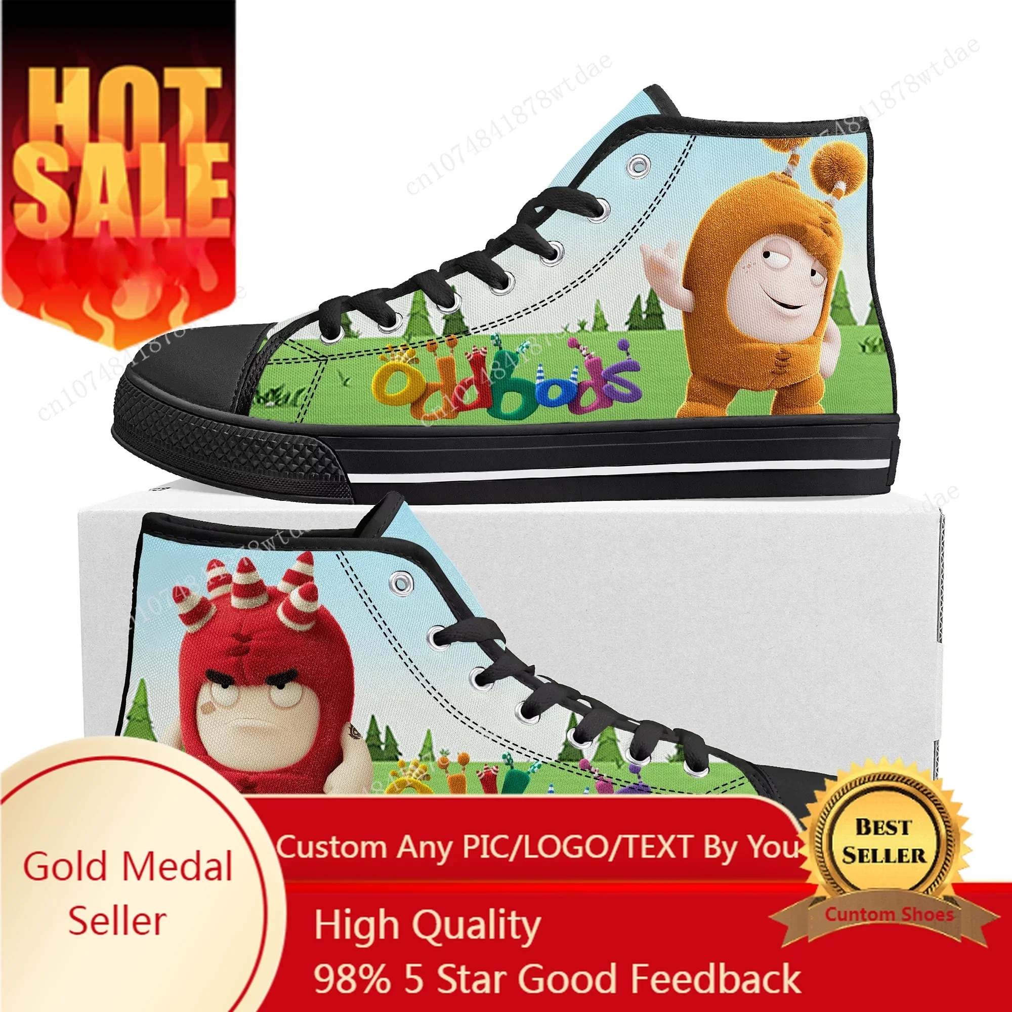 Women Shoes Singapore - Oddbods High Top Sneakers Mens Womens