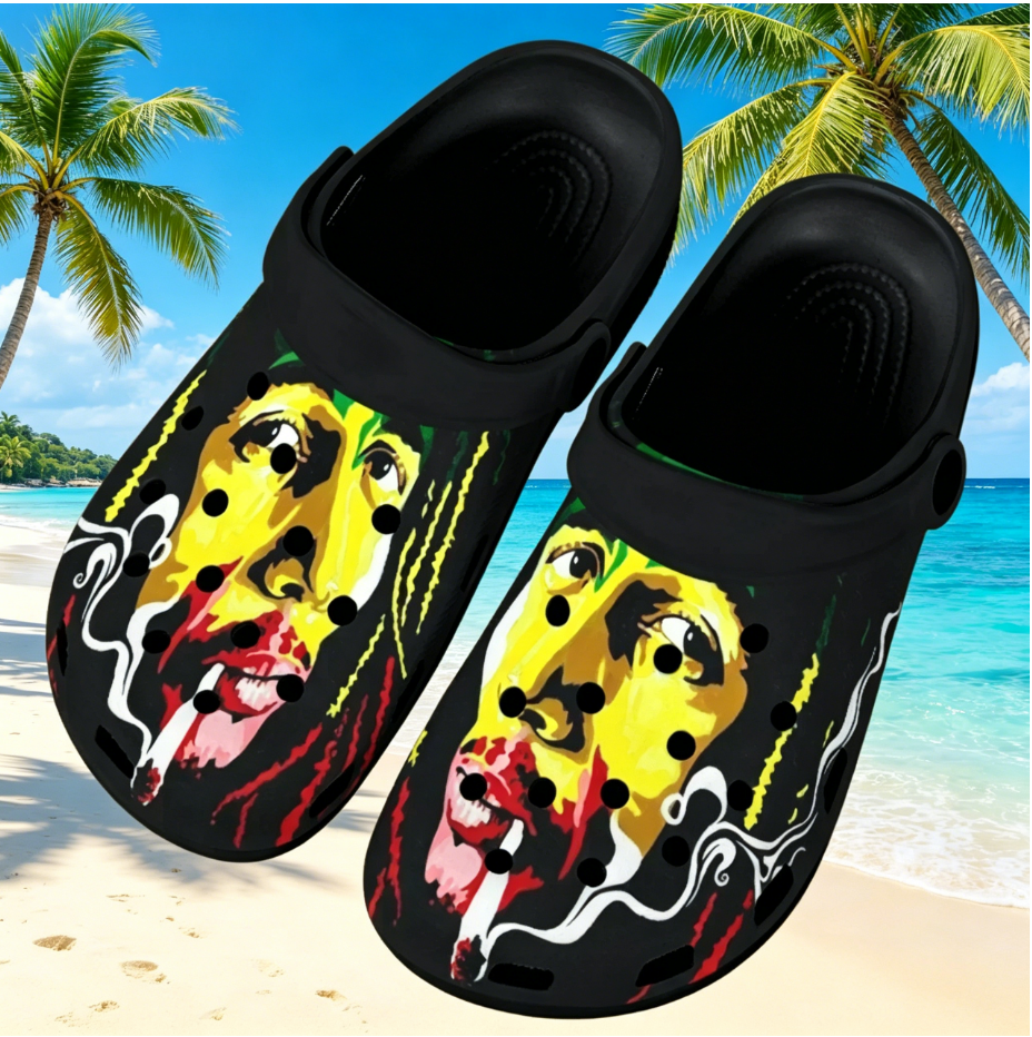 Women'S Shoes Bobs - Bob Marley Reggae Theme Clogs Custom