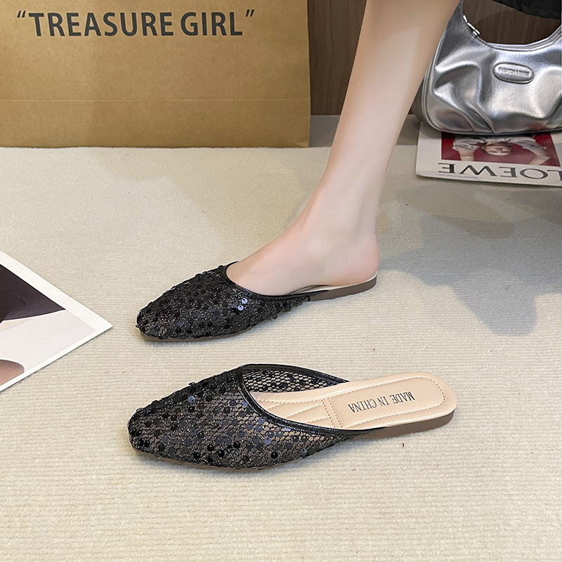 New Baotou Slippers Spring Squ - Women'S Shoes For Flat Feet ulasan dan harga