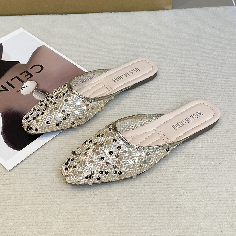 New Baotou Slippers Spring Squ - Women'S Shoes For Flat Feet ulasan dan harga