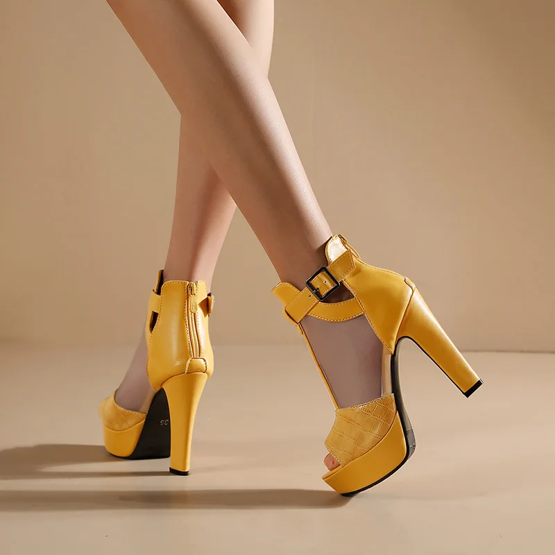 Yellow Mesh Platform Sandals W - Women'S Shoes Yellow ulasan dan harga