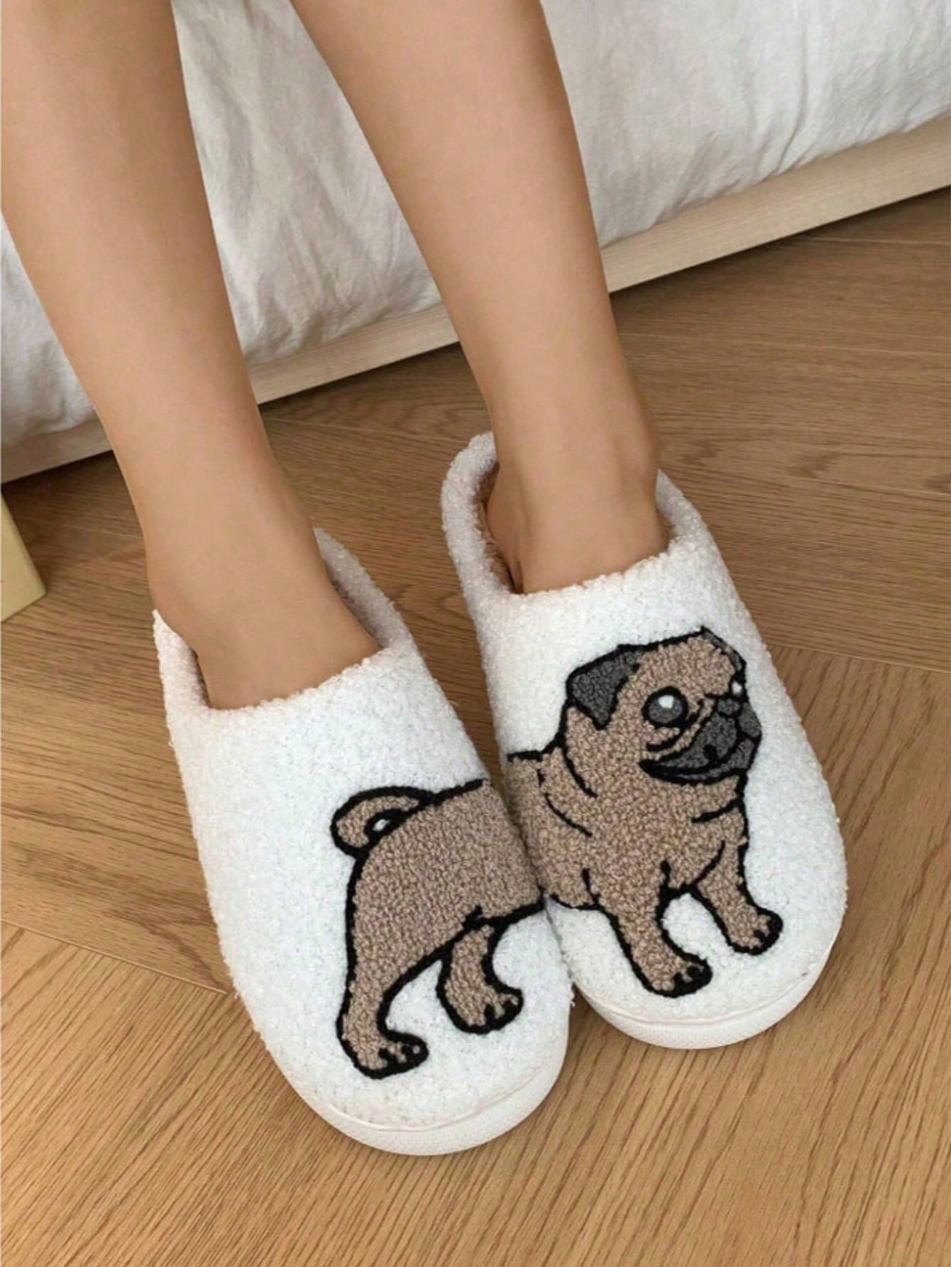 Couple Pug Embroidery Plush Sl - Women'S Shoes Cloud ulasan dan harga