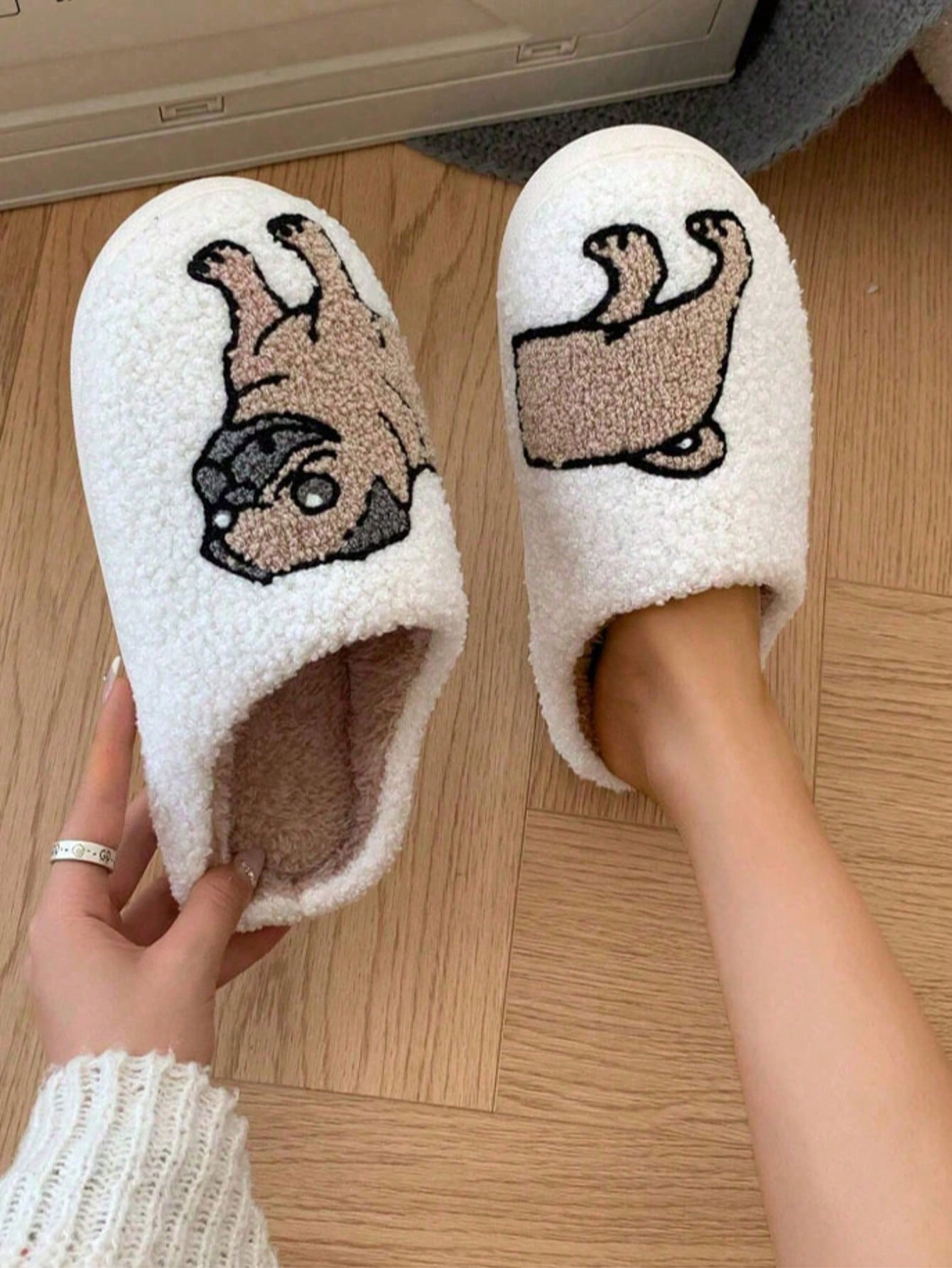 Couple Pug Embroidery Plush Sl - Women'S Shoes Cloud ulasan dan harga