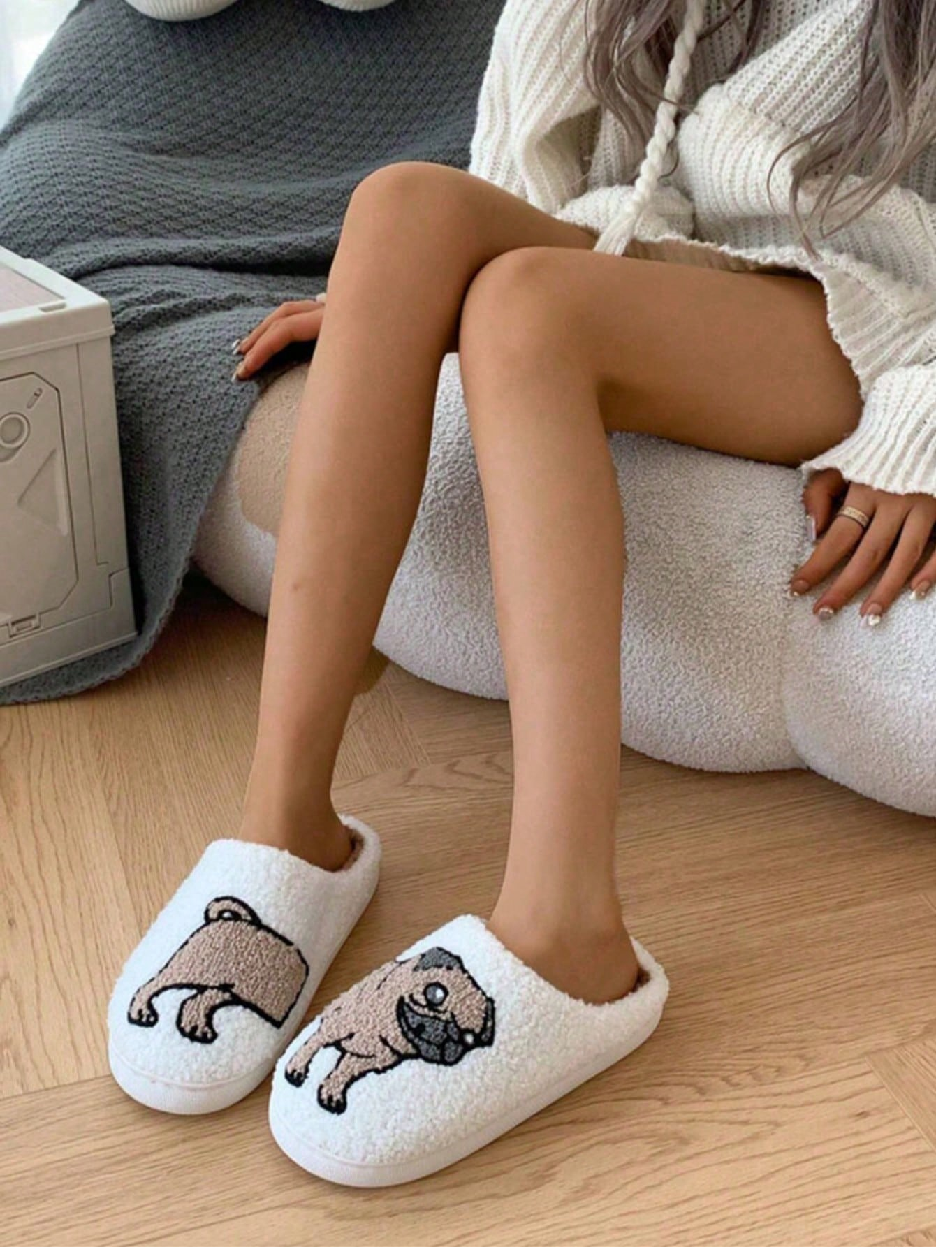Couple Pug Embroidery Plush Sl - Women'S Shoes Cloud ulasan dan harga