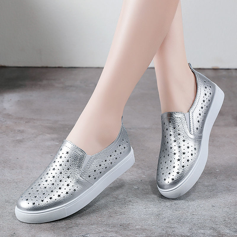 Spring Summer Silver Flats Hol - Women'S Shoes For Standing All Day ulasan dan harga