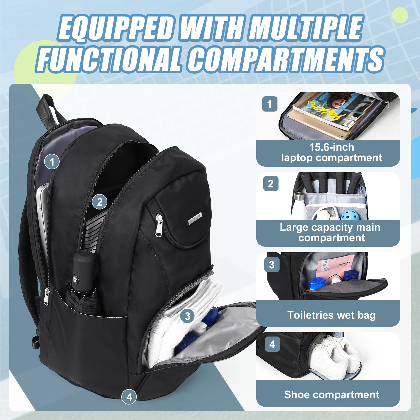 Tennis Bag Tennis Backpack 2 R - Women Shoes Casual ulasan dan harga