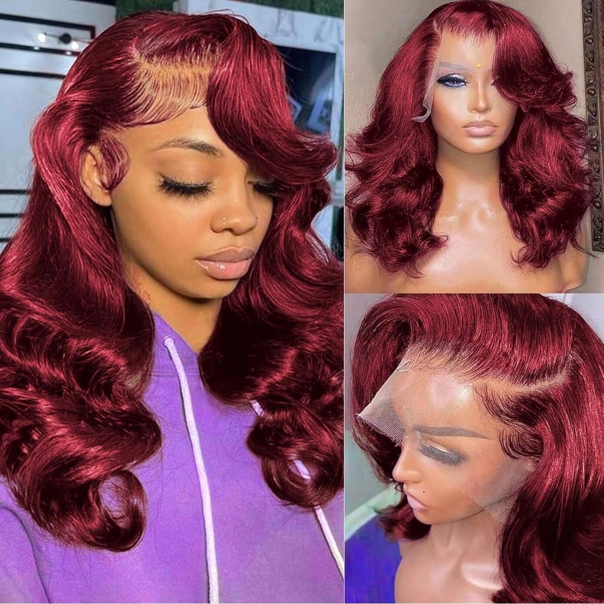Burgundy Red 99J Body Wave 13x - Women'S Shoes Bobs ulasan dan harga