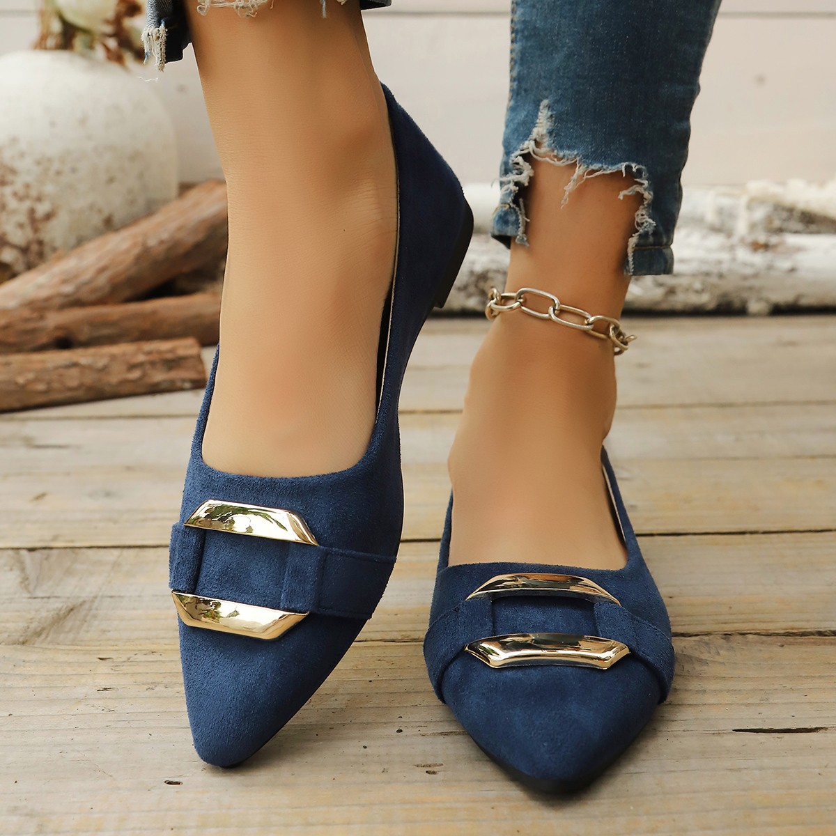 Spring and Autumn Elegant Poin - Women Shoes Casual ulasan dan harga