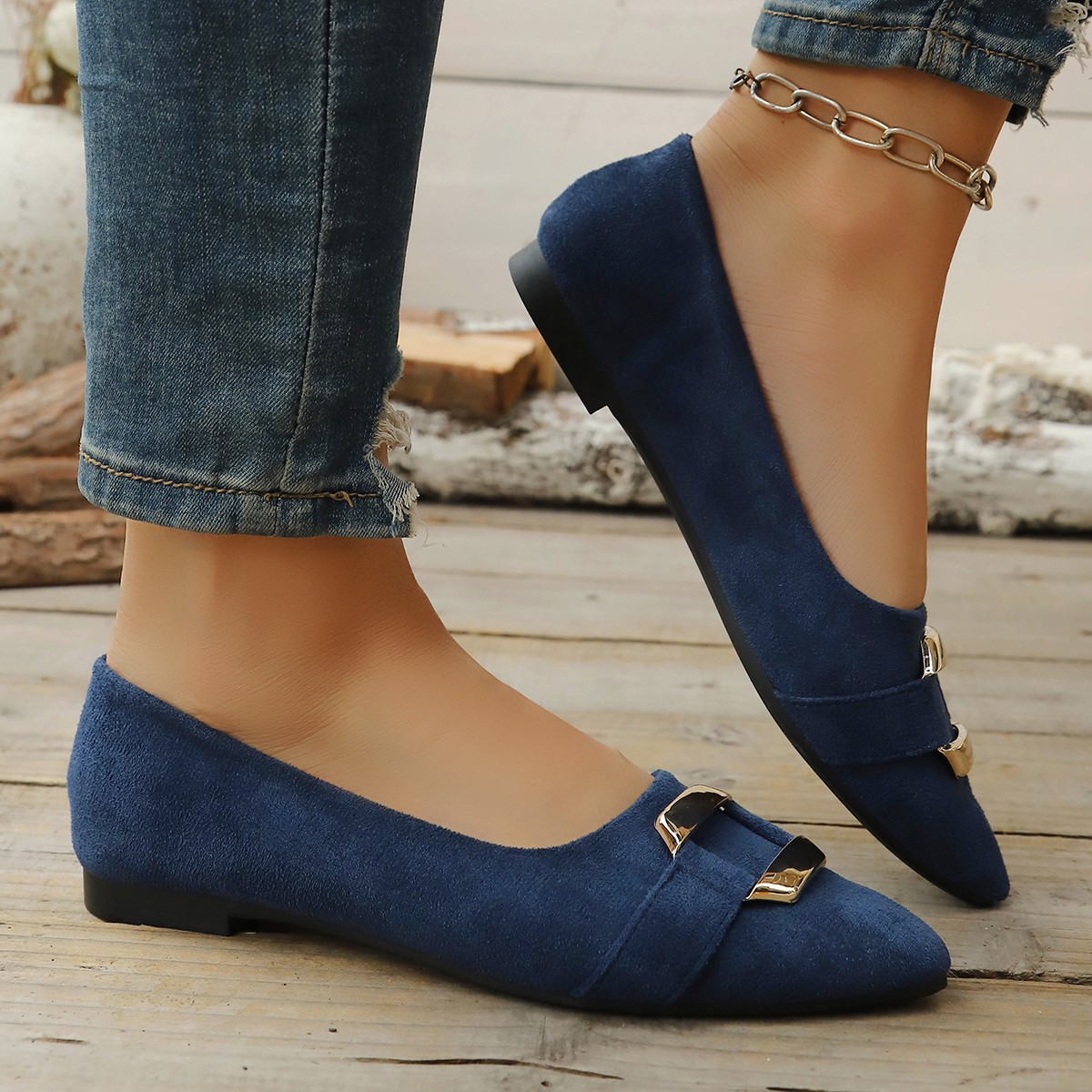 Spring and Autumn Elegant Poin - Women Shoes Casual ulasan dan harga