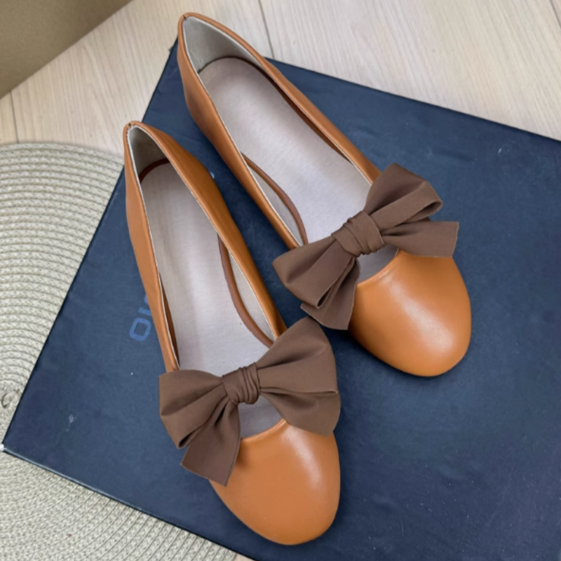Women Korean Flat Shoes Brown  - Women'S Shoes For Flat Feet ulasan dan harga