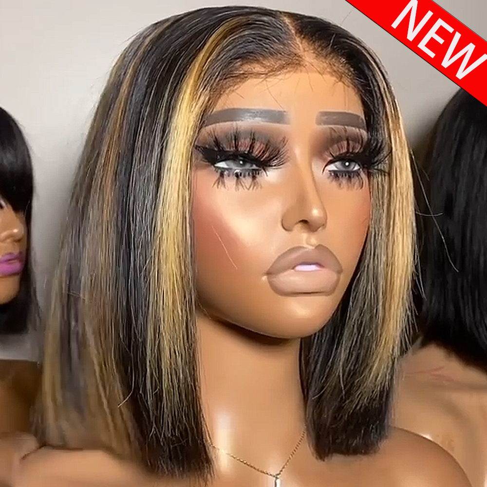 100% Human Hair Wig Highlight  - Women'S Shoes Bobs ulasan dan harga