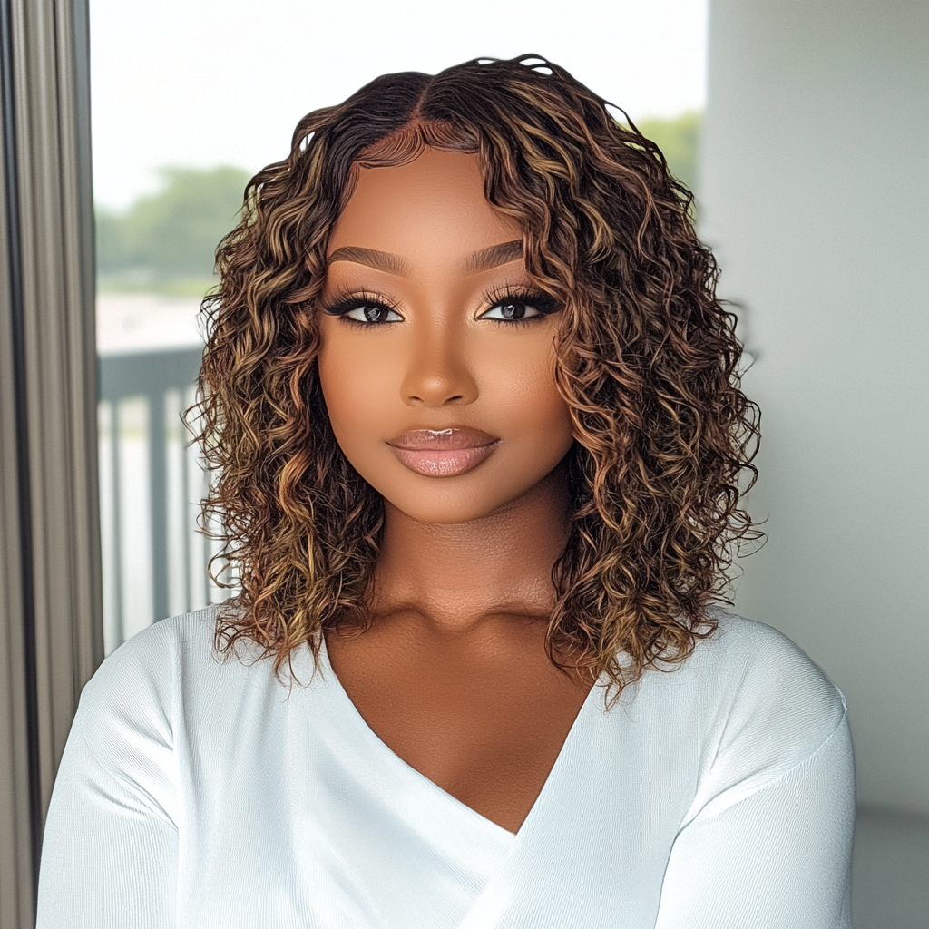 Sleek Short Curly Bob Lace Wig - Women'S Shoes Bobs ulasan dan harga