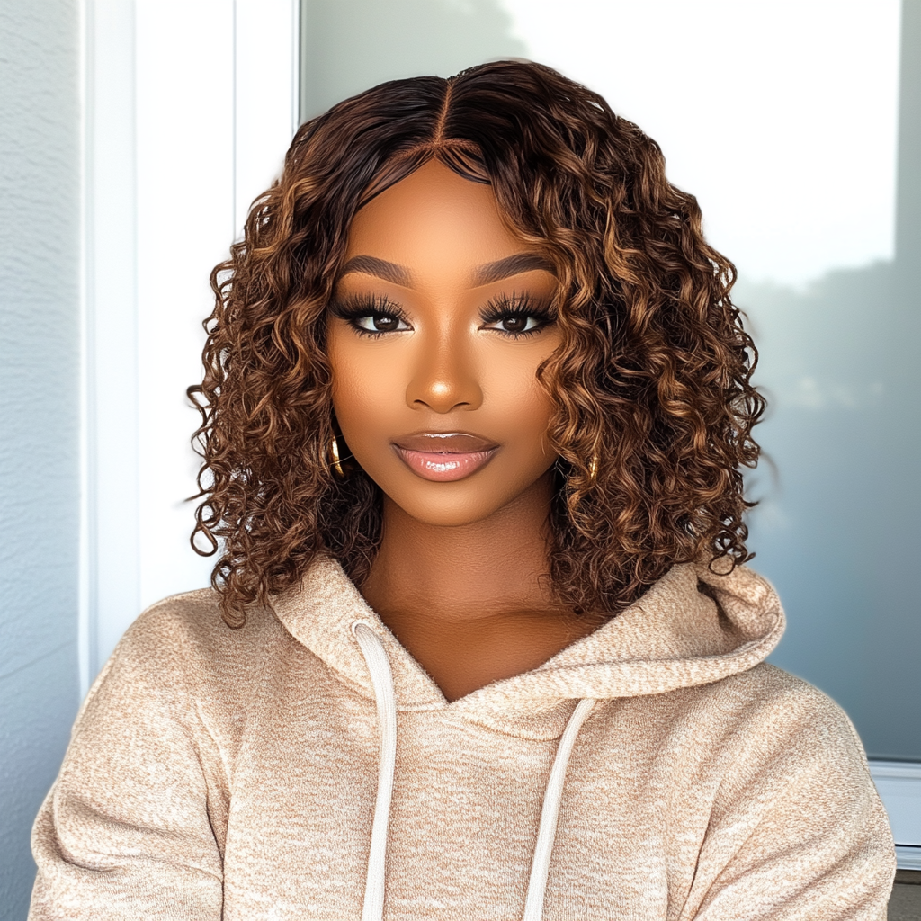 Sleek Short Curly Bob Lace Wig - Women'S Shoes Bobs ulasan dan harga