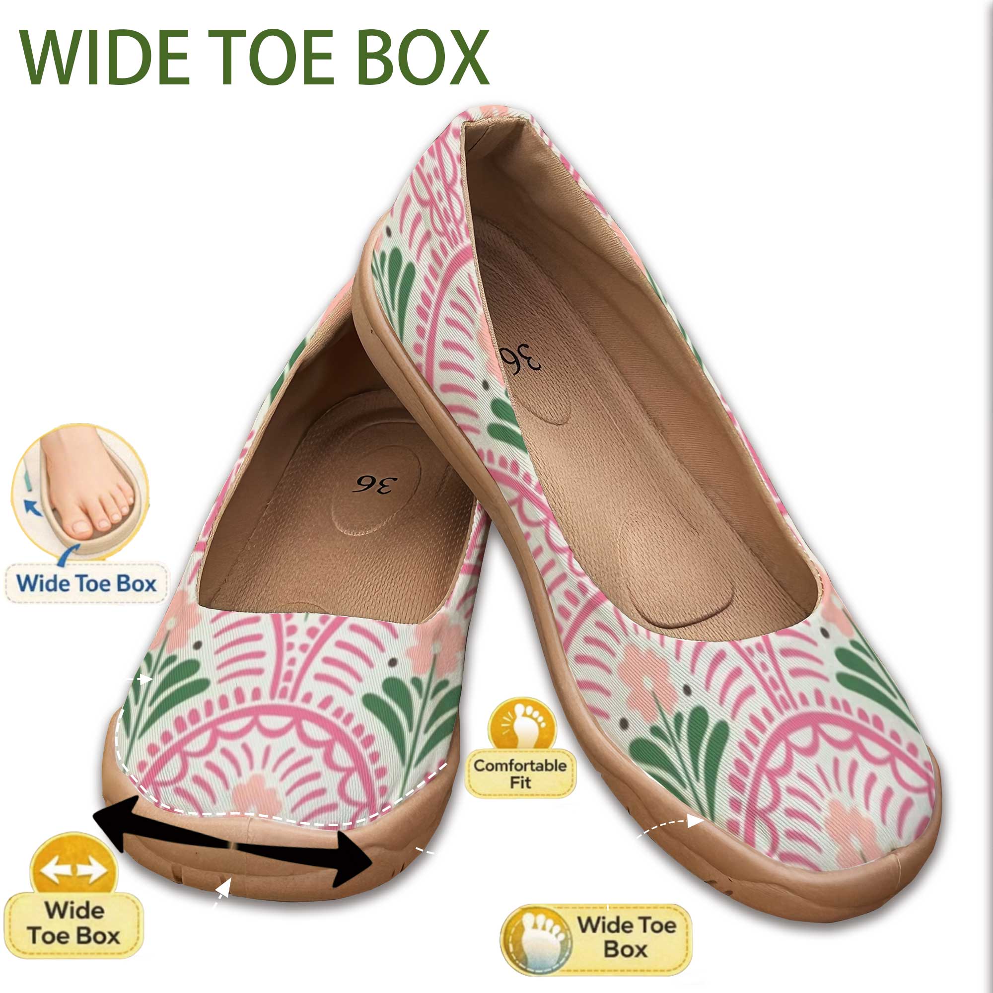 Bohemian Style Wide-Fit Women' - Women'S Shoes For Flat Feet ulasan dan harga