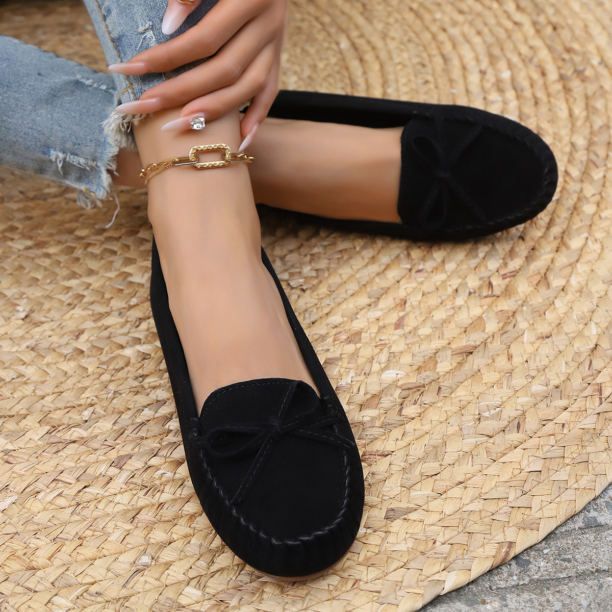Spring and Autumn Elegant Roun - Women Shoes Casual ulasan dan harga