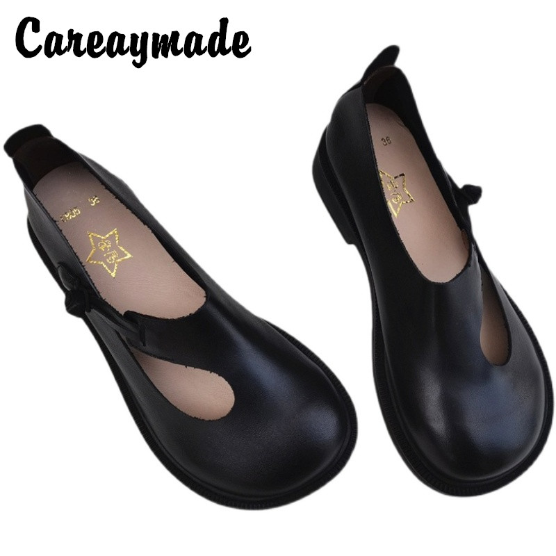 Careaymade-Genuine leather big - Women Shoes Casual ulasan dan harga