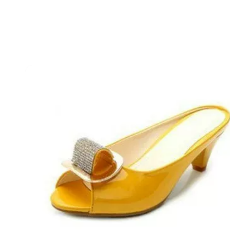 Lady Summer Mules Shoes Peep T - Women'S Shoes Yellow ulasan dan harga