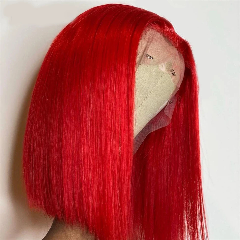 13x4 Short Bob Wig Hot Red Bur - Women'S Shoes Bobs ulasan dan harga