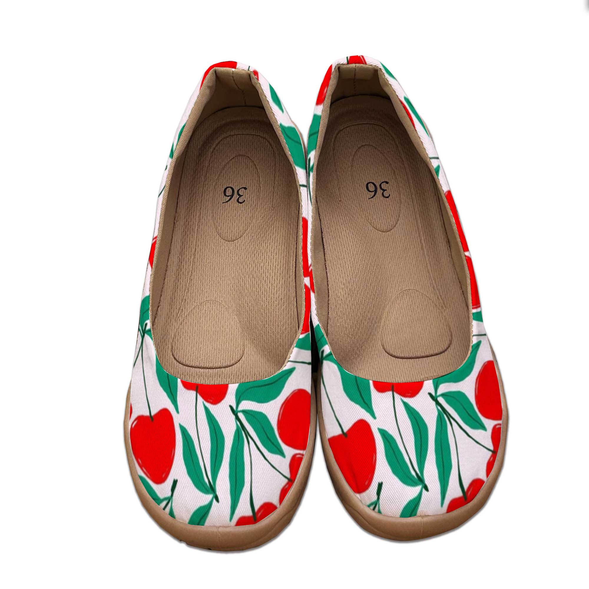 Sweet Cherry-Colored Wide-Fit  - Women'S Shoes For Flat Feet ulasan dan harga